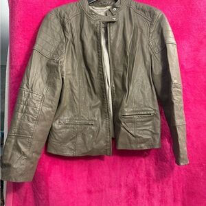Banana Republic Olive Leather Jacket